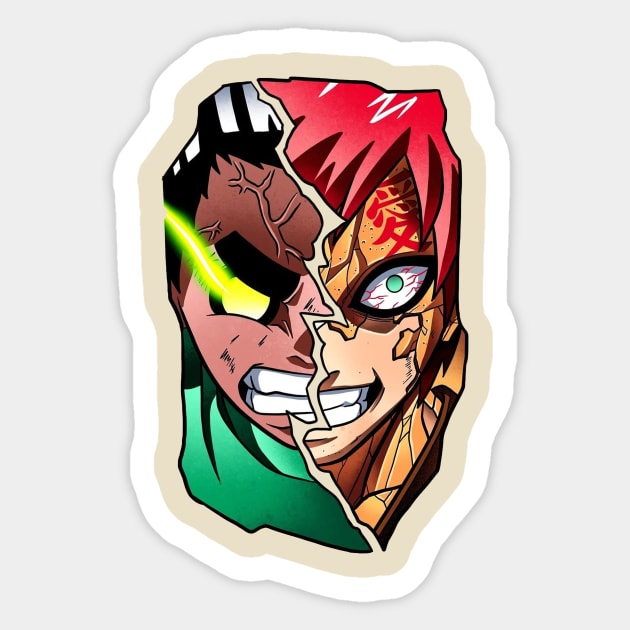 rock lee and gaara Sticker by primemoment